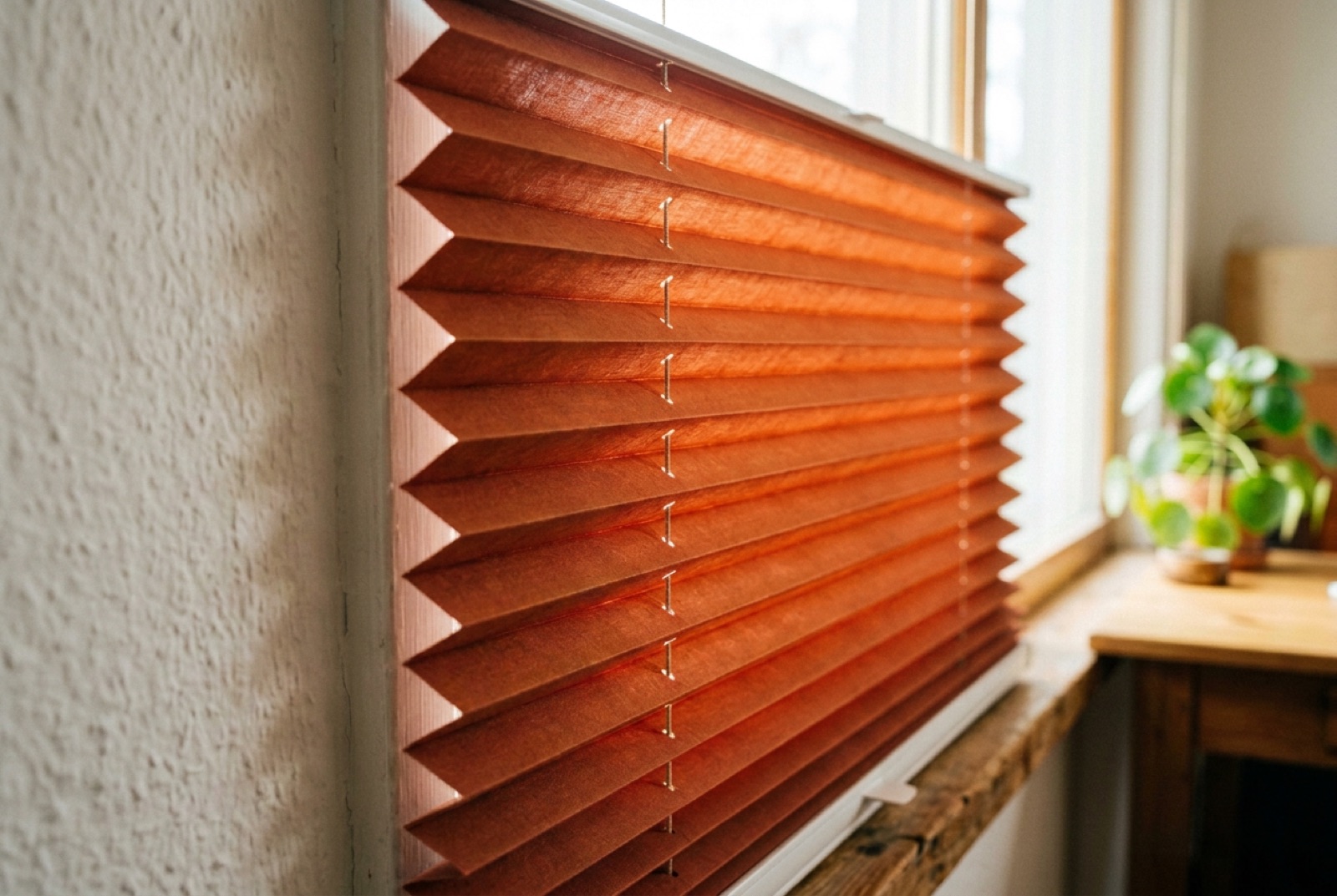 Pleated shade, close detail
